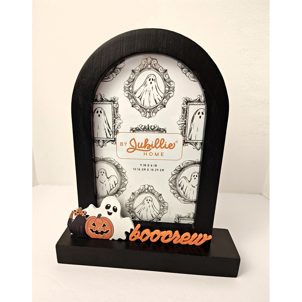 Jubillie Home Halloween Picture Frame Boocrew Black Cat Ghost Pumpkin 4x6
